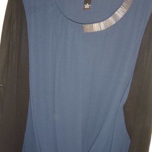 Alfani- Women's Navy Blue and Black Blouse